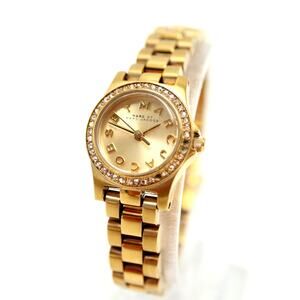 Marc Jacobs Gold Tone Petite 20mm Womens Watch 5.75" Bracelet w New Battery